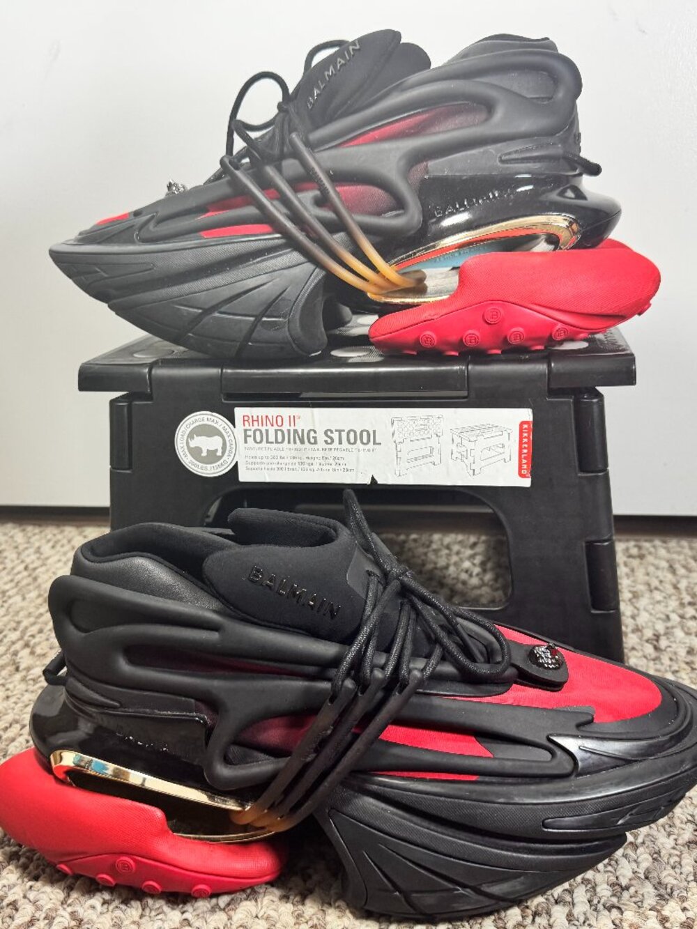 Balmain Unicorn Sneakers Black Red Gold EU 43 | Luxury Statement Runner